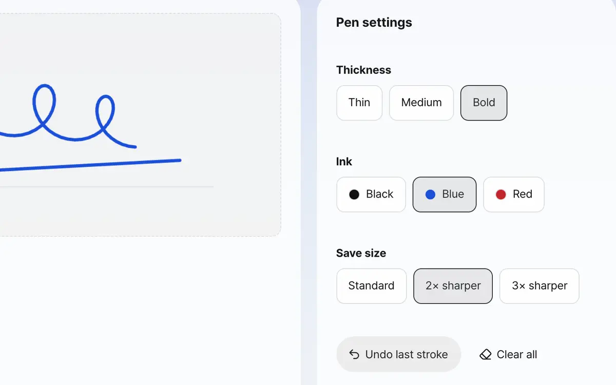 2. Choose the line thickness and ink color