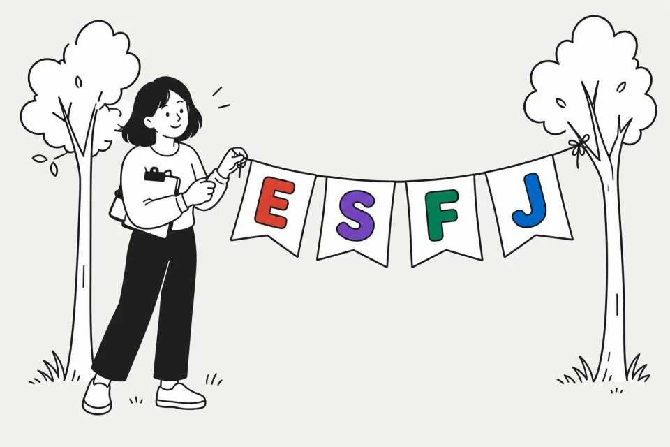 ESFJ 유형 캐릭터 그림 — 살림꾼 총무