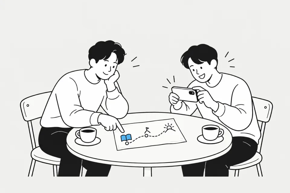 ENFJ 성장 멘토 — 일상 한 장면 그림