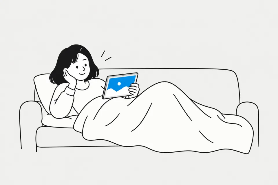 ENFP 설렘 수집가 — 쉬며 충전하는 장면 그림