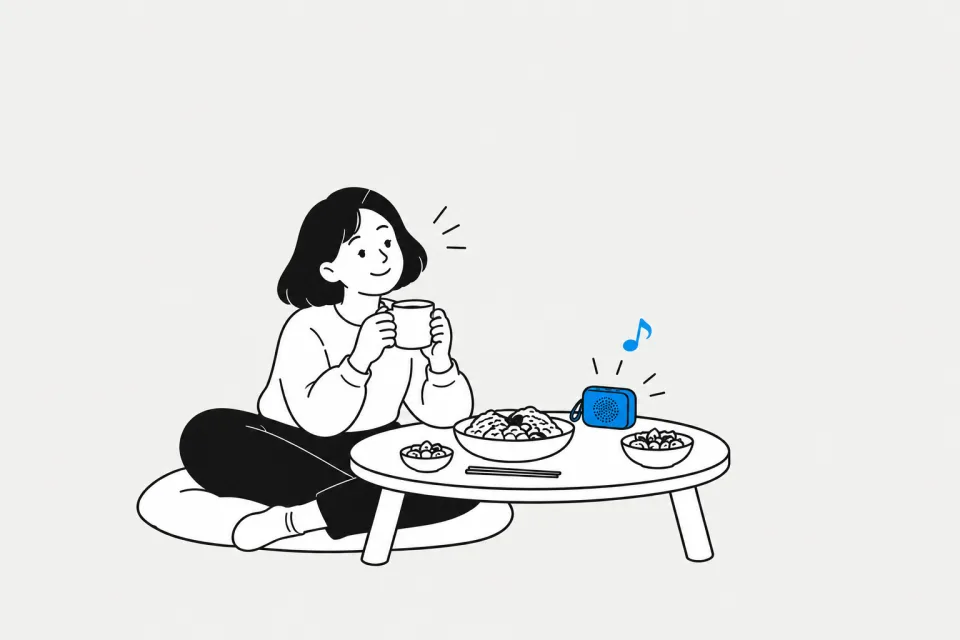 ESFP 즉석 흥부자 — 쉬며 충전하는 장면 그림