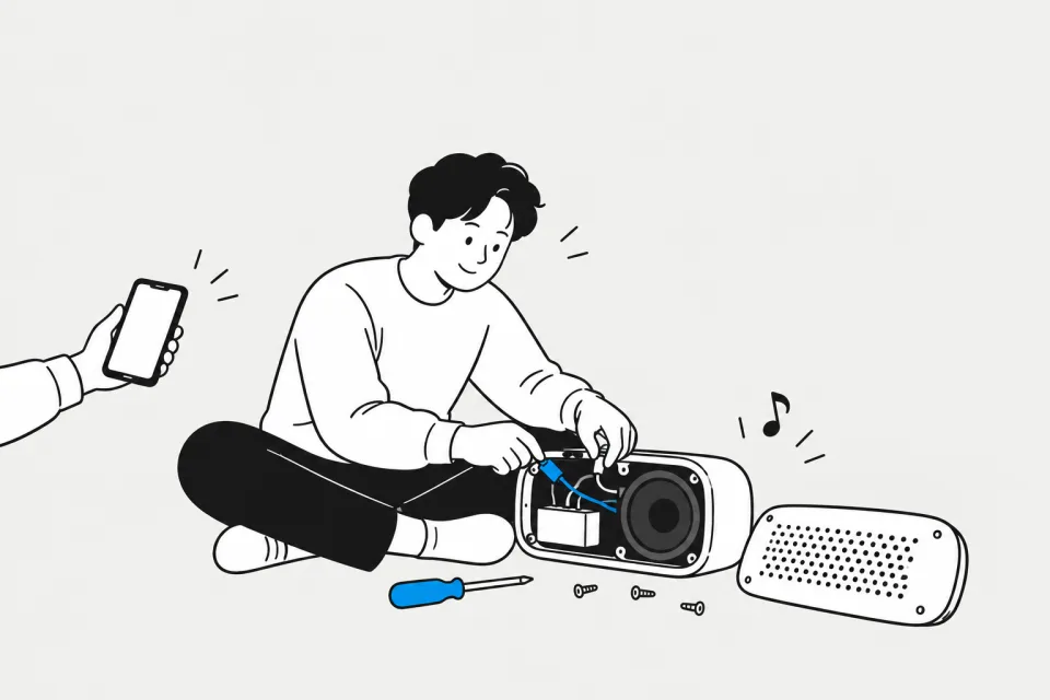ISTP 뚝딱 해결사 — 일상 한 장면 그림